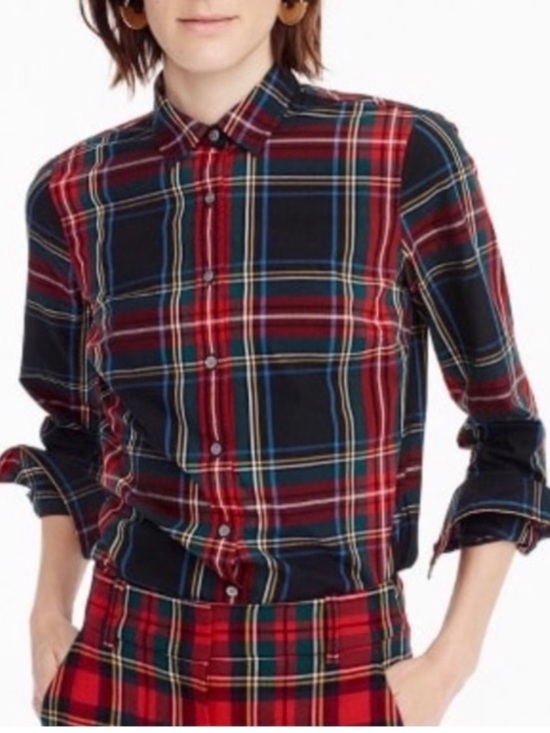 J. Crew Tops - J Crew Perfect Shirt Stewart Plaid